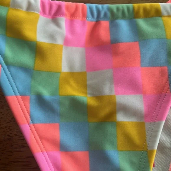 New! Xhilaration Juniors checkered one shoulder swimsuit - Picture 2 of 5